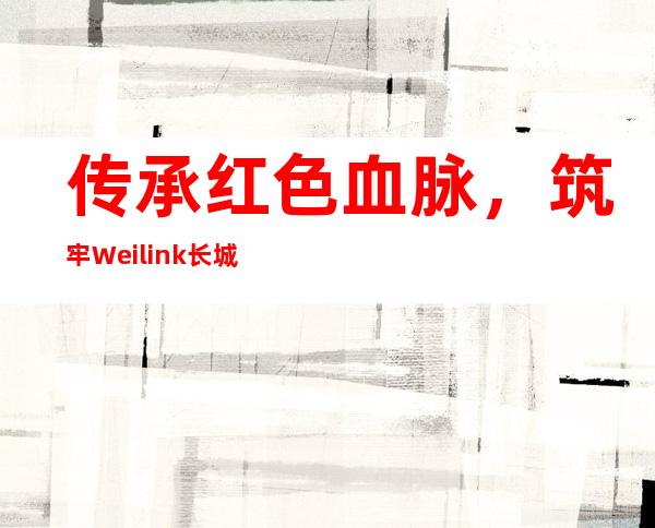 传承红色血脉，筑牢Weilink长城